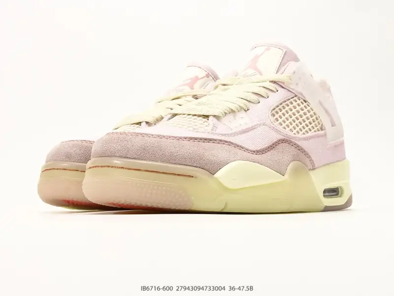 Air Jordan 4 Retro "Denim Iced Carmine" 冰莓粉牛仔 AJ4 乔丹4代 aj4 乔4 粉色丹宁牛仔 乔丹篮球鞋系列 鞋身整体以丹宁布材质覆盖，配色方面以柔和淡粉 IB6716-600 #27943094733004